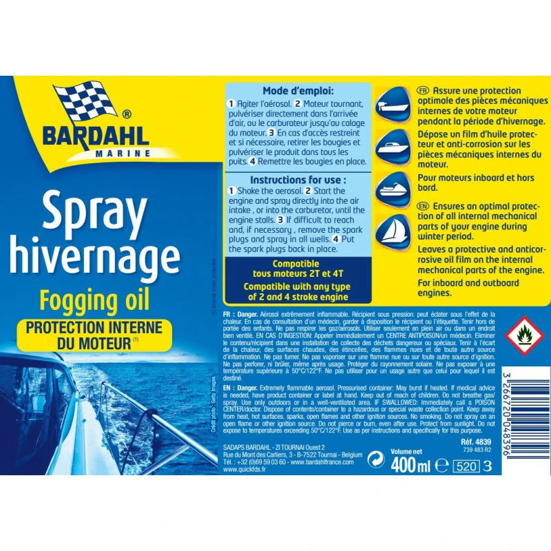 BARDAHL Spray D’hivernage Tous Moteur 4 BARDAHL Spray D’hivernage Tous Moteur – Image 2
