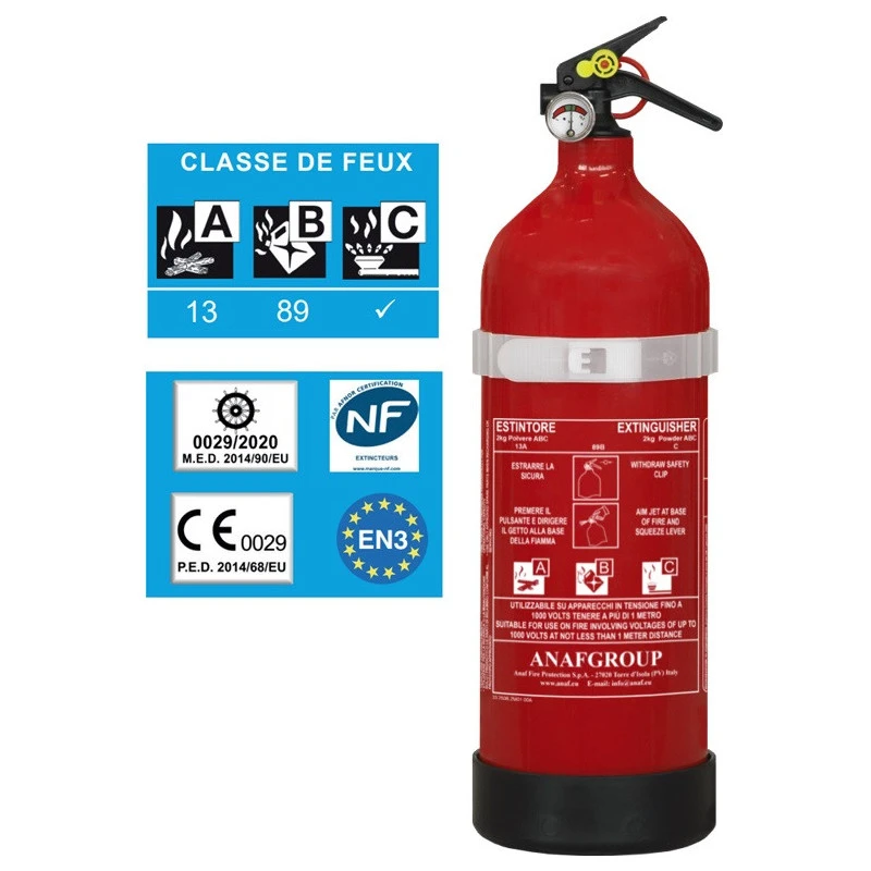 ANAF Extincteur 2 Kg Avec Support Et Manomètre 4 ANAF Extincteur 2 Kg Avec Support Et Manomètre – Image 2