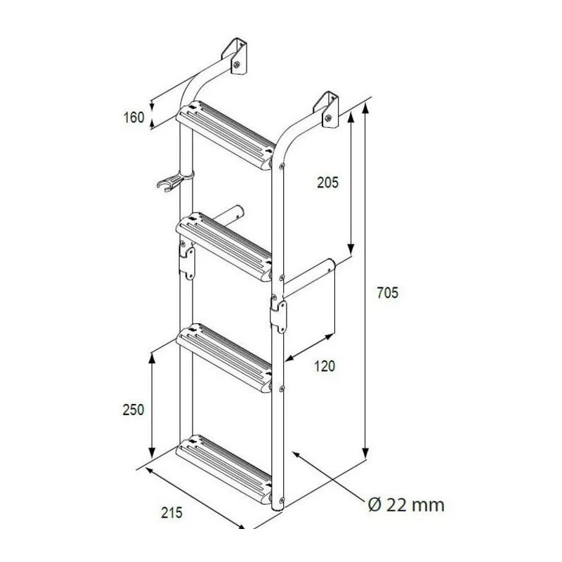 NUOVA RADE Echelle étroite Pliable à 90° 4 NUOVA RADE Echelle étroite Pliable à 90° – Image 2