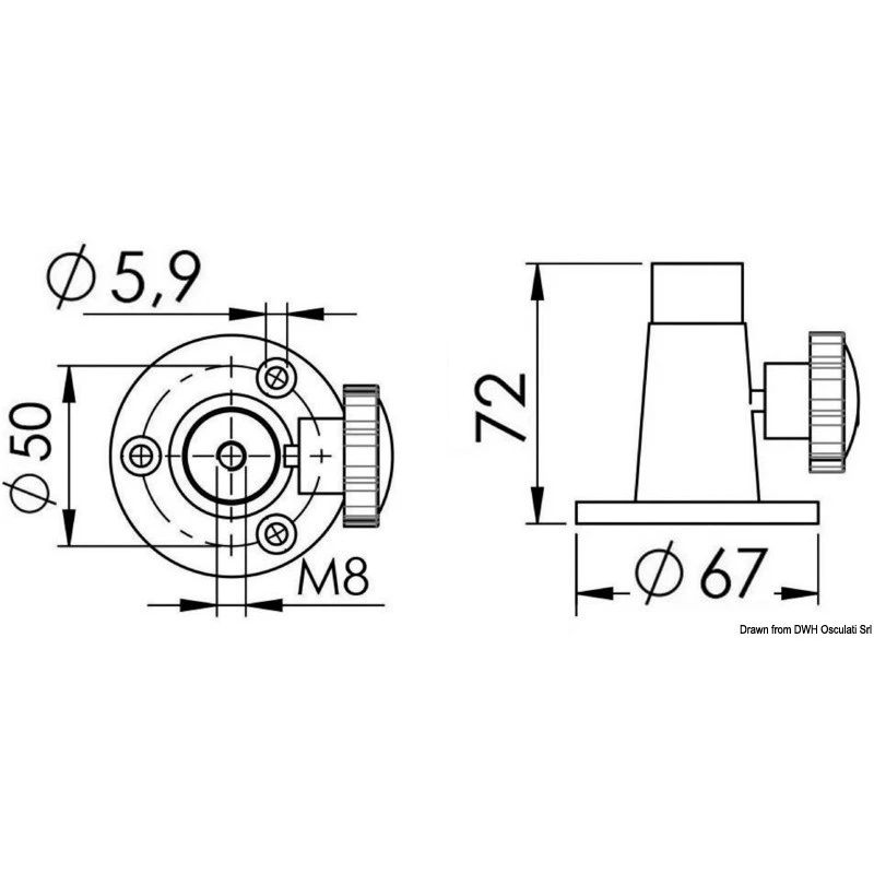 OSCULATI Base Pour Spot & Projecteur 4 OSCULATI Base Pour Spot & Projecteur – Image 2