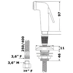 OSCULATI Douchette + Flexible + Support -Plastimo Magasin osculati douchette flexible support 1