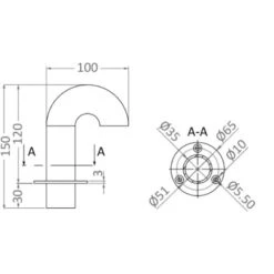 OSCULATI Passe Pont Inox Coudé -Plastimo Magasin osculati passe pont inox coude 1