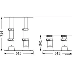 OSCULATI Pied De Table Inox 615 X 300 Mm -Plastimo Magasin osculati pied de table inox 615 x 300 mm 2