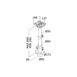 OSCULATI Pied Télescopique Triple -Plastimo Magasin osculati pied telescopique triple 1