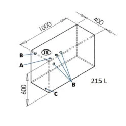 OSCULATI Réservoir 165 à 600 L -Plastimo Magasin osculati reservoir grande capacite 215 l 2