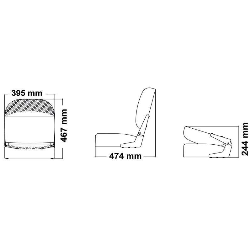 OSCULATI Siège Rabattable Bleu 4 OSCULATI Siège Rabattable Bleu – Image 2
