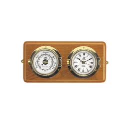 PLASTIMO Ensemble Montre-baromètre 4" Socle Bois