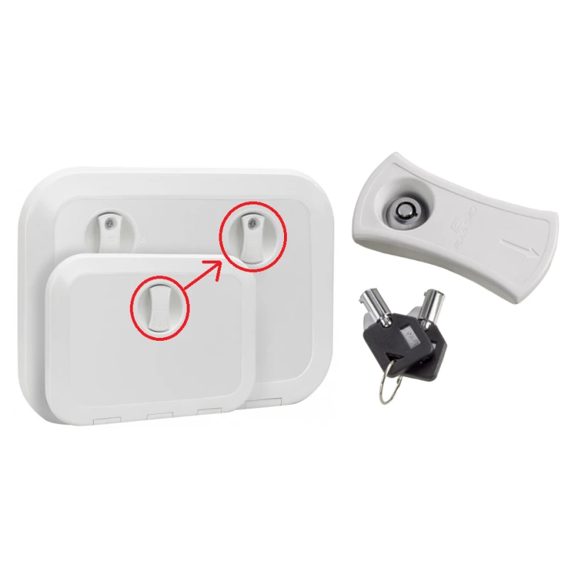 PLASTIMO Kit Serrure Trappe Blanche 3 PLASTIMO Kit Serrure Trappe Blanche