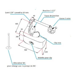 RM69 Kit Réservoir Eaux Noires Pour WC -Plastimo Magasin rm69 kit reservoir eaux noires pour wc 1