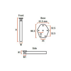 LIPPERT Astro 3 Articulé 75 - 720 Mm -Plastimo Magasin stla pied table articulation sous plateau 1