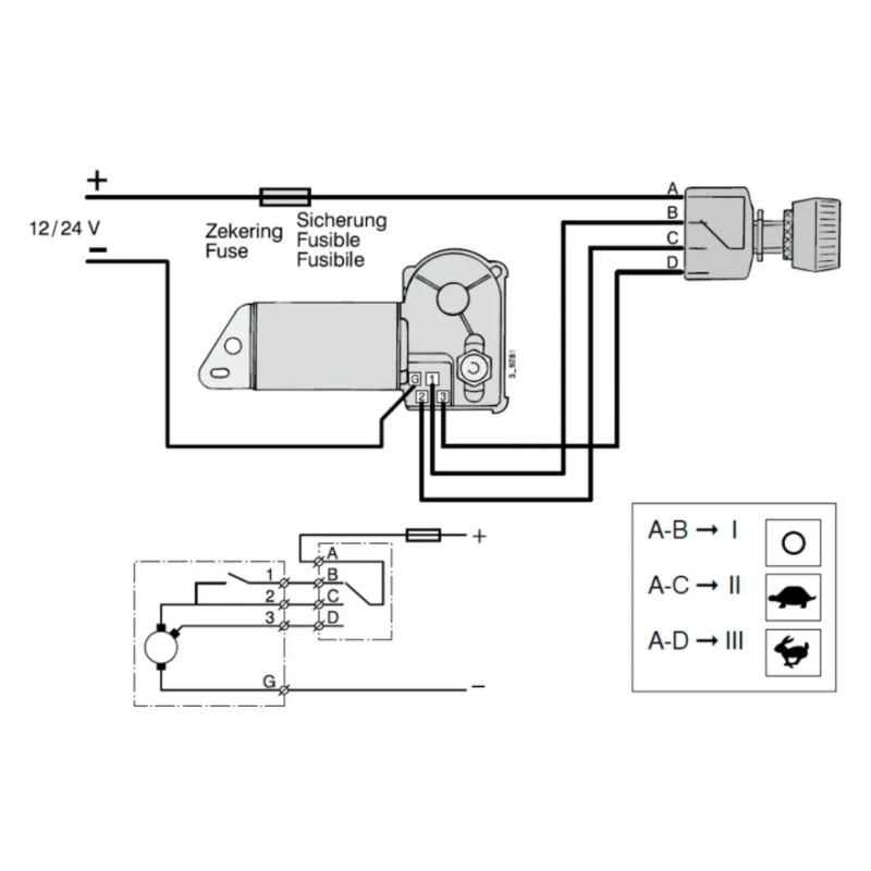 VETUS Interrupteur Rond Essuie-glace 1 à 2 Vitesses 4 VETUS Interrupteur Rond Essuie-glace 1 à 2 Vitesses – Image 2