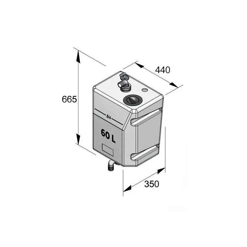 VETUS Réservoir De Cloison Eaux Noires 25 à 80 L 8 VETUS Réservoir De Cloison Eaux Noires 25 à 80 L – Image 6
