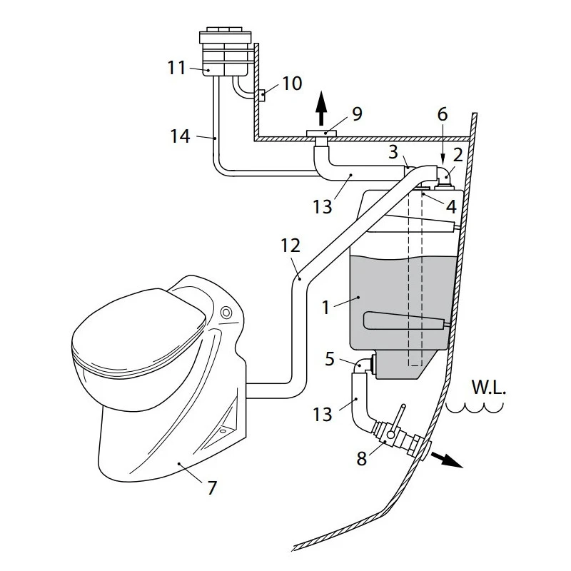 VETUS Réservoir De Cloison Eaux Noires 25 à 80 L 9 VETUS Réservoir De Cloison Eaux Noires 25 à 80 L – Image 7