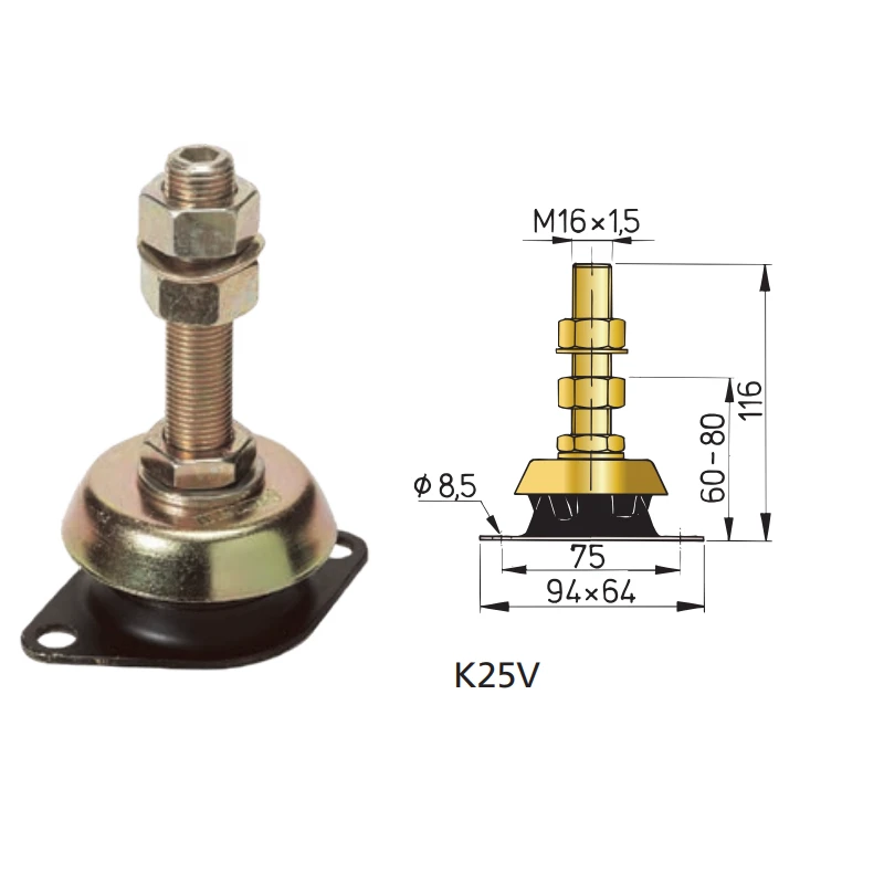 VETUS Silent Bloc K 1 Ou 2 Cylindres 6-20 CV 5 VETUS Silent Bloc K 1 Ou 2 Cylindres 6-20 CV – Image 3